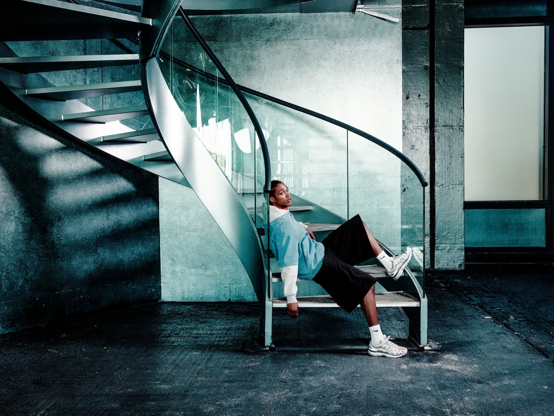 Nike Autumn Campaign — portrait on a spiral staircase