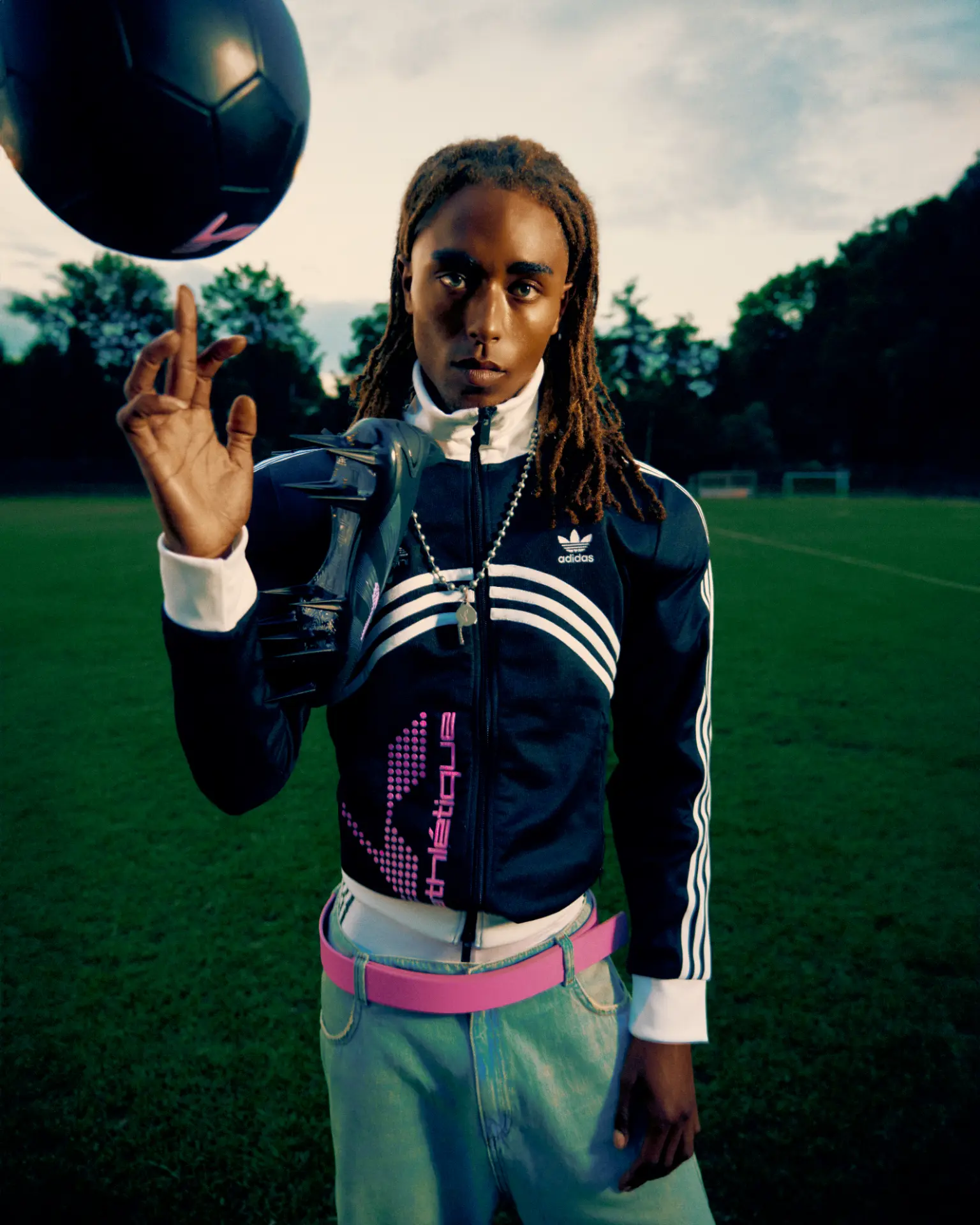Adidas X Huni — footballer balancing a ball