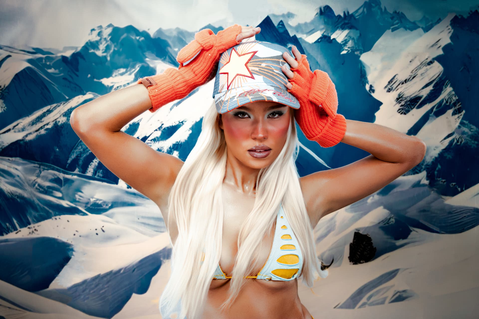 Tit4Tat — blonde portrait with orange gloves